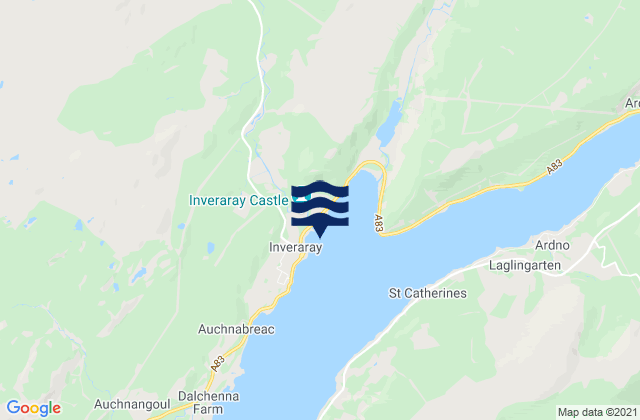 Inveraray, United Kingdomの潮見表地図