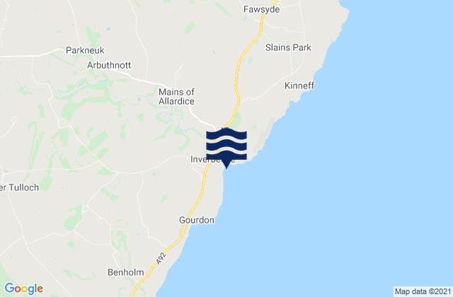 Inverbervie, United Kingdomの潮見表地図