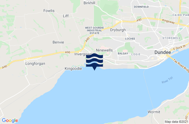 Invergowrie Bay, United Kingdomの潮見表地図