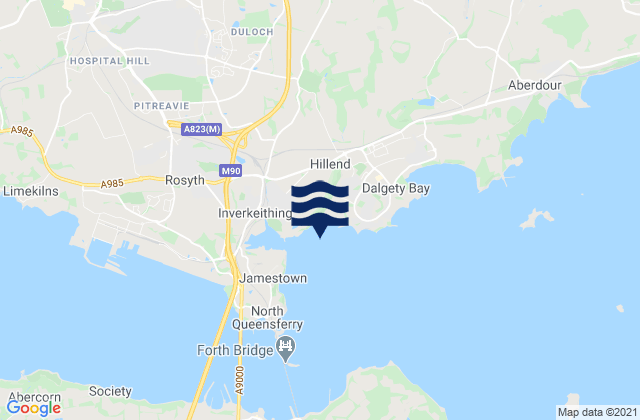 Inverkeithing Bay, United Kingdomの潮見表地図