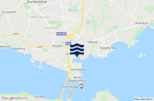 Inverkeithing, United Kingdomの潮見表地図
