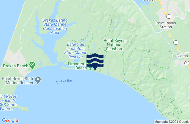 Inverness (Tomales Bay), United Statesの潮見表地図