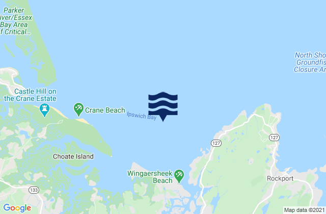 Ipswich Bay, United Statesの潮見表地図
