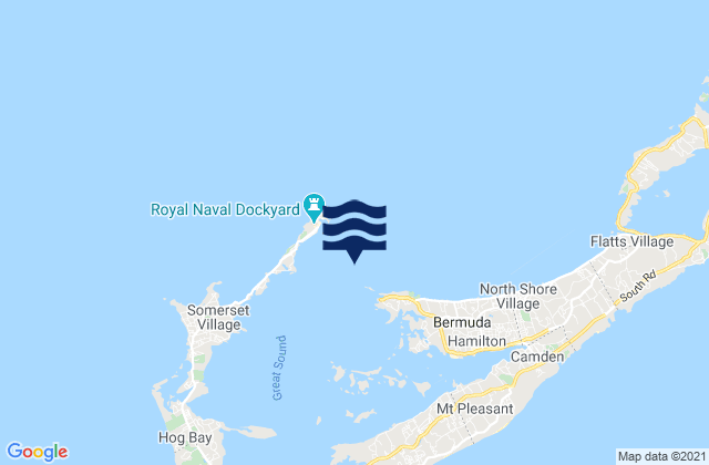 Ireland Island, United Statesの潮見表地図