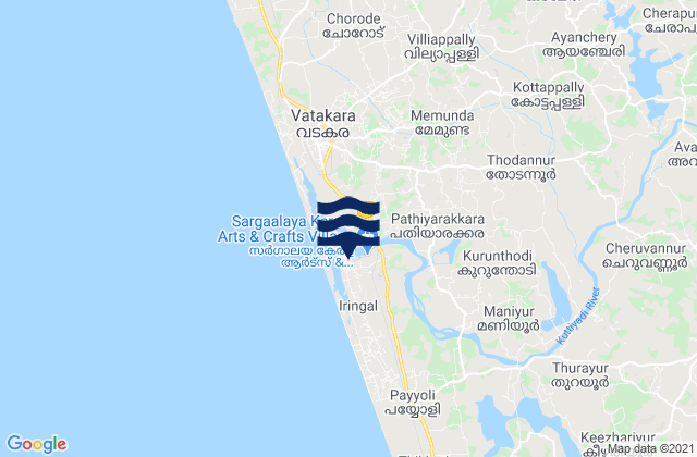 Iringal, Indiaの潮見表地図