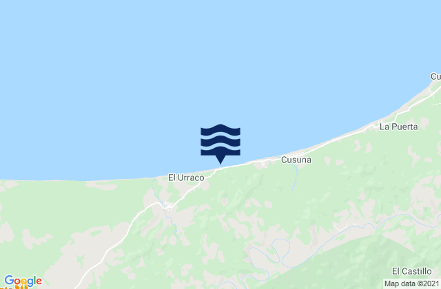 Iriona, Hondurasの潮見表地図