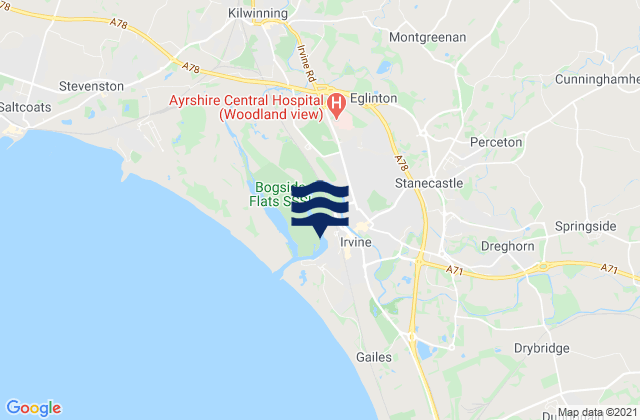 Irvine, United Kingdomの潮見表地図