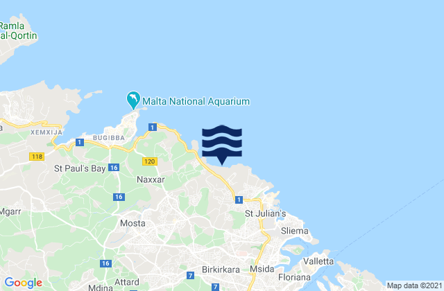 Is-Swieqi, Maltaの潮見表地図