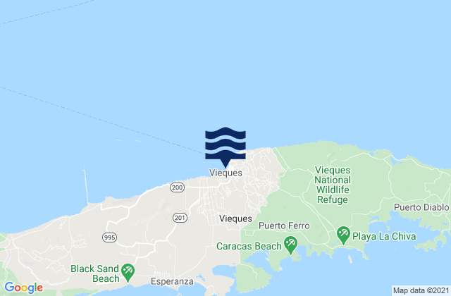 Isabel Segunda, Puerto Ricoの潮見表地図