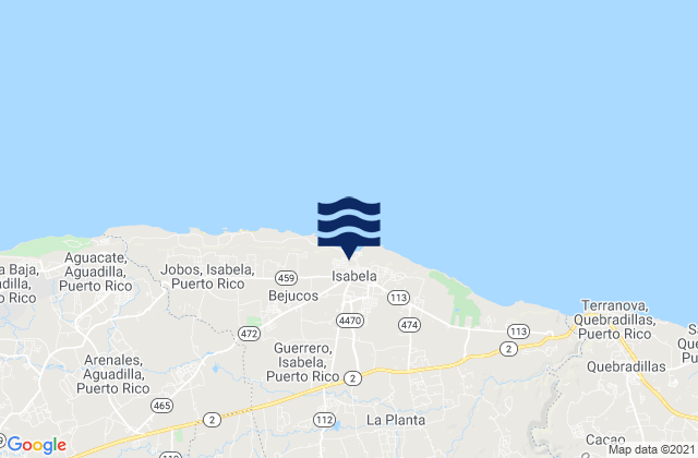 Isabela Barrio-Pueblo, Puerto Ricoの潮見表地図