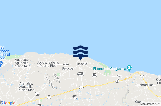 Isabela, Puerto Ricoの潮見表地図