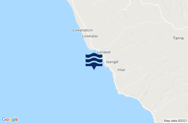 Isangel, Vanuatuの潮見表地図