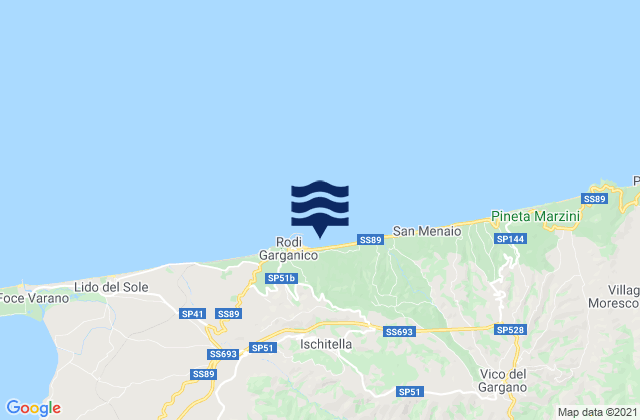 Ischitella, Italyの潮見表地図