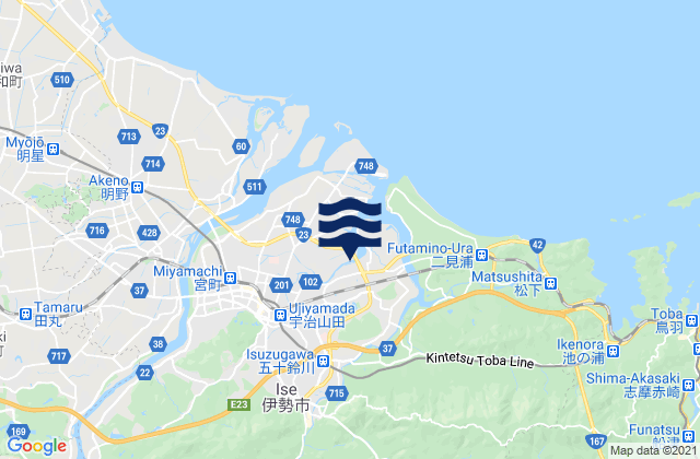 Ise-shi, Japanの潮見表地図