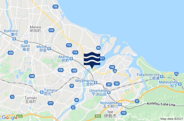 Ise, Japanの潮見表地図