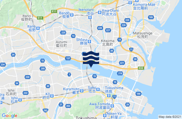 Ishii, Japanの潮見表地図