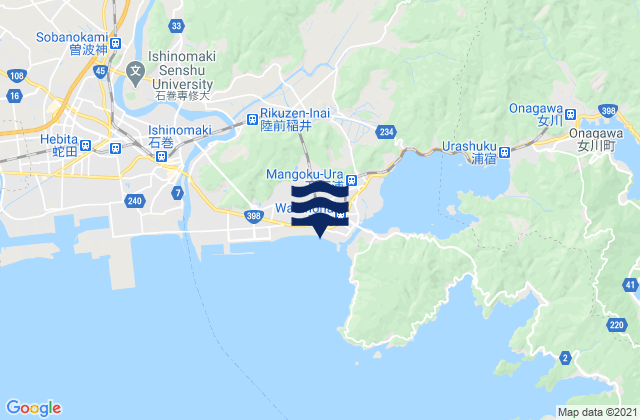 Ishinomaki Shi, Japanの潮見表地図