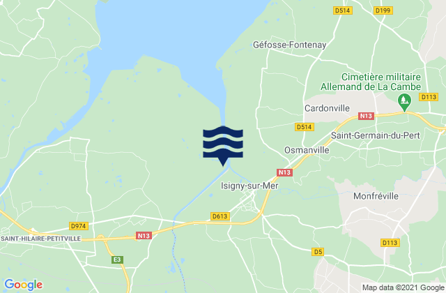 Isigny-sur-Mer, Franceの潮見表地図