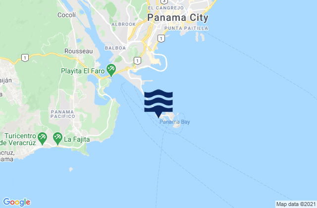 Isla Naos, Panamaの潮見表地図