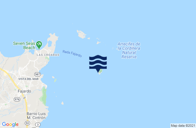 Isla Palominos, Puerto Ricoの潮見表地図