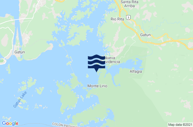 Isla Piña, Panamaの潮見表地図