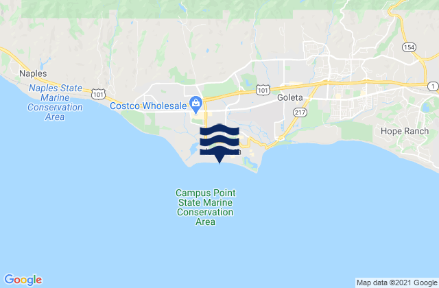 Isla Vista, United Statesの潮見表地図