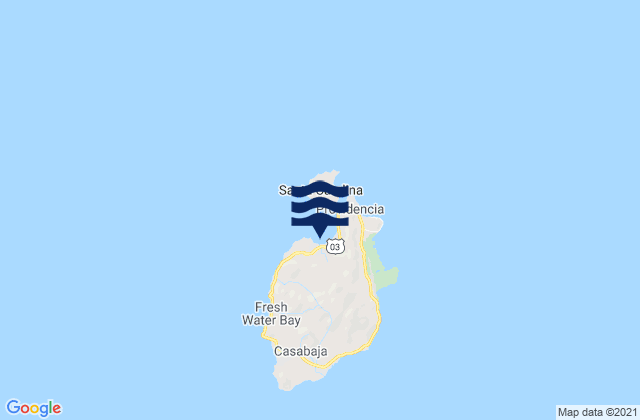 Isla de Providencia, Colombiaの潮見表地図