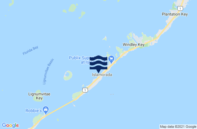 Islamorada (Upper Matecumbe Key Florida Bay), United Statesの潮見表地図