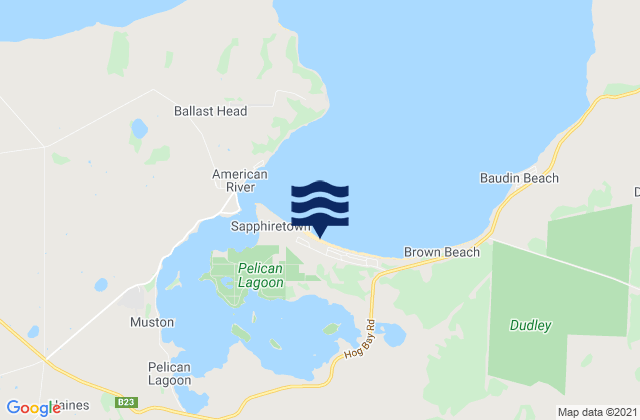 Island Beach, Australiaの潮見表地図
