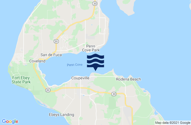 Island County, United Statesの潮見表地図