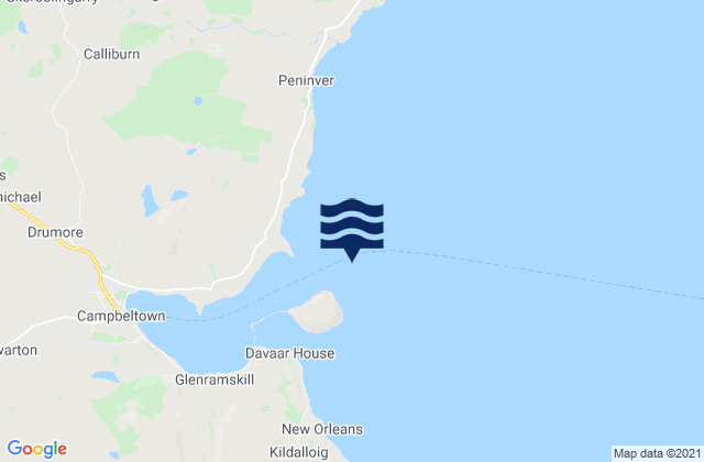 Island Davaar, United Kingdomの潮見表地図