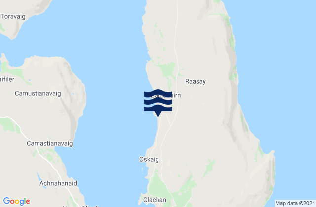 Island of Raasay, United Kingdomの潮見表地図