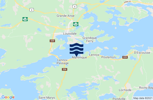 Isle Madame, Canadaの潮見表地図