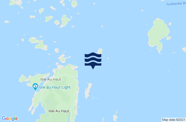 Isle au Haut 0.8 mile E of Richs Pt, United Statesの潮見表地図