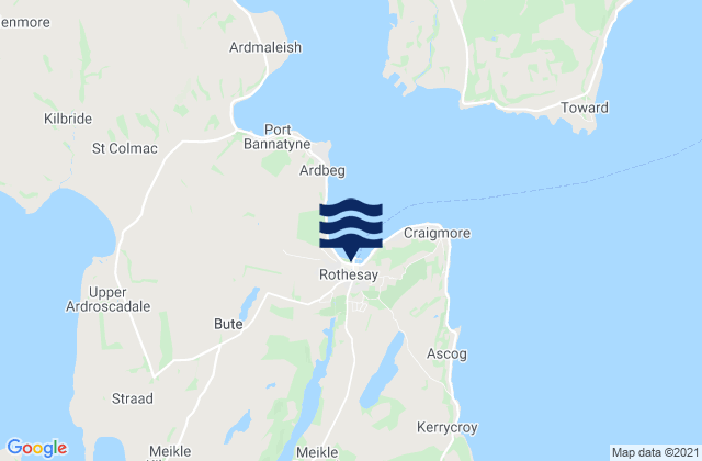 Isle of Bute, United Kingdomの潮見表地図