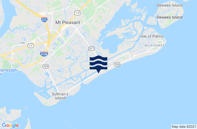 Isle of Palms, United Statesの潮見表地図