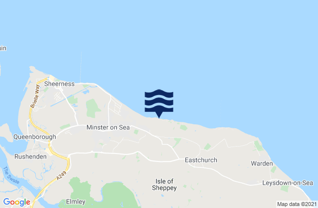 Isle of Sheppey, United Kingdomの潮見表地図