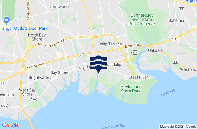 Islip Terrace, United Statesの潮見表地図