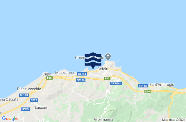 Isnello, Italyの潮見表地図