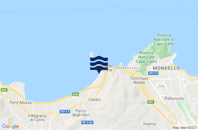 Isola delle Femmine, Italyの潮見表地図