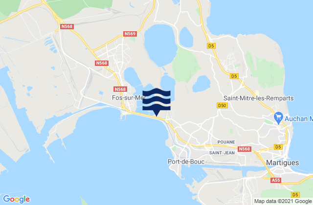 Istres, Franceの潮見表地図