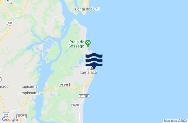 Itamaracá, Brazilの潮見表地図