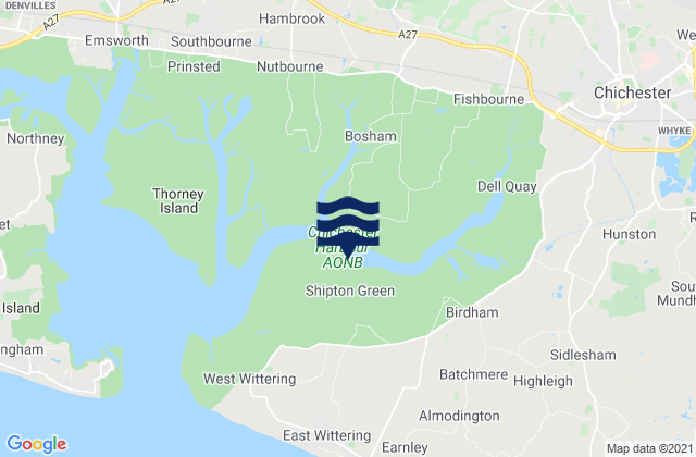 Itchenor, United Kingdomの潮見表地図