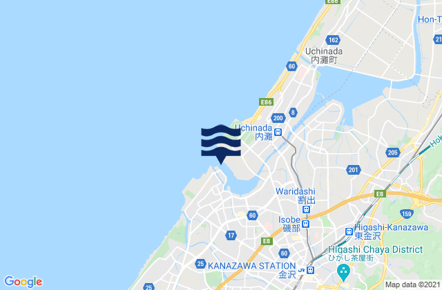 Itikawa, Japanの潮見表地図