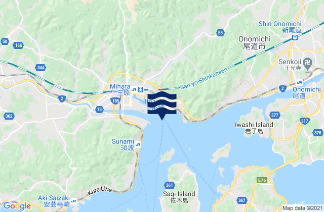 Itosaki Mihara Wan, Japanの潮見表地図