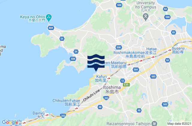 Itoshima-shi, Japanの潮見表地図