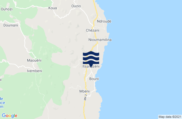 Itsandzéni, Comorosの潮見表地図