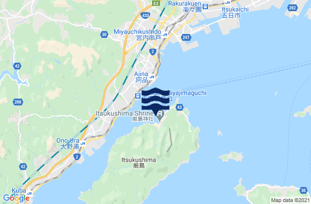 Itukusima, Japanの潮見表地図