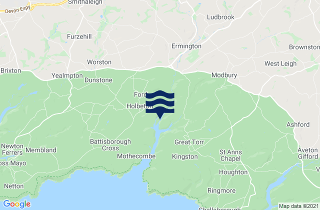 Ivybridge, United Kingdomの潮見表地図