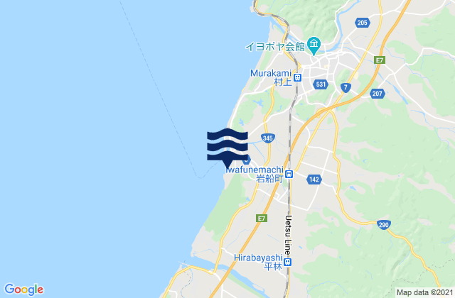 Iwahune, Japanの潮見表地図